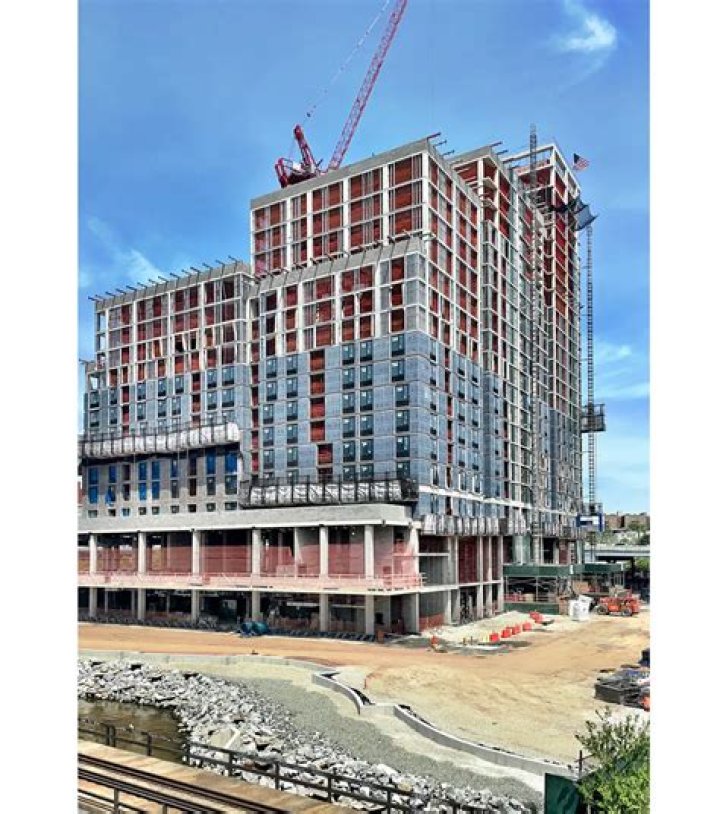 Construction tops out at Bronx Point, future home of new affordable housing and the Universal Hip Hop Museum